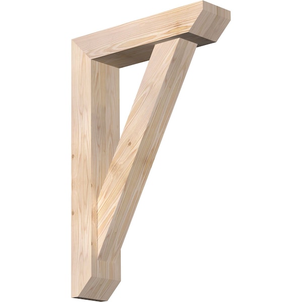 Ekena Millwork Traditional Slat Smooth Bracket w/ Offset Brace, Douglas Fir, 5 1/2"W x 22"D x 34"H BKT0604X22X34TRA06SDF - main